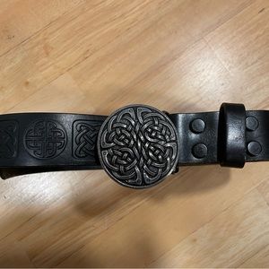 Celtic design belt with Celtic knot buckle